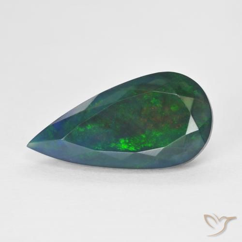 3.48ct 자연스러운 다색 오팔, 배 모양, 투명한