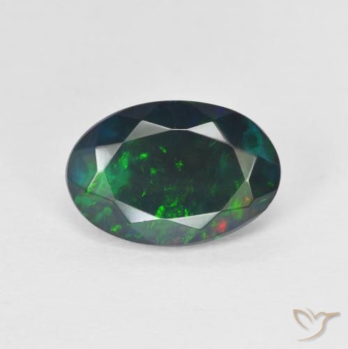 1.62ct 자연스러운 다색 오팔, 타원형, 투명한