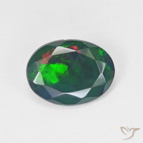 1.44ct 자연스러운 다색 오팔, 타원형, 투명한