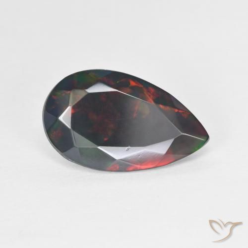 2.20ct 자연스러운 다색 오팔, 배 모양, 투명한