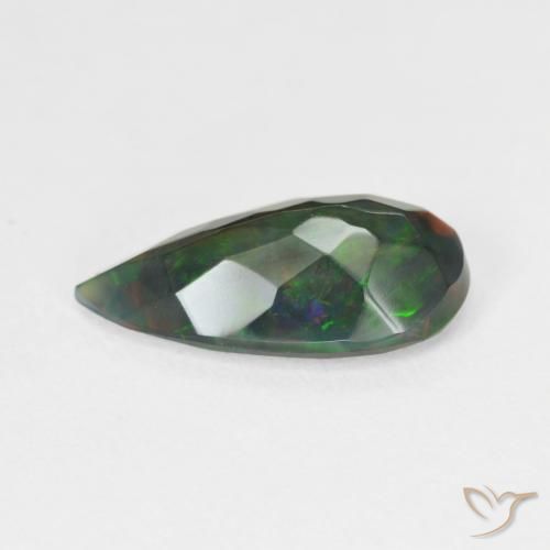 2.06캐럿 천연 다색 오팔, 배 모양, 투명한