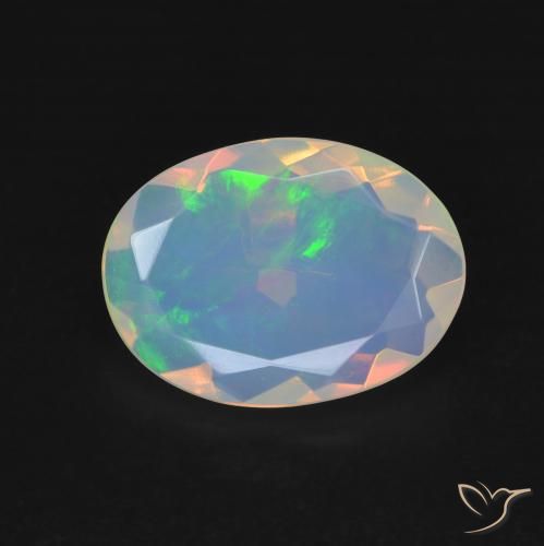 2.05ct 자연스러운 다색 오팔, 타원형, 투명한