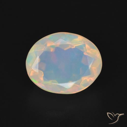1.75ct 자연스러운 다색 오팔, 타원형, 투명한