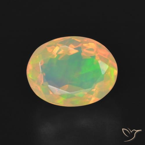2.34ct 자연스러운 다색 오팔, 타원형, 투명한