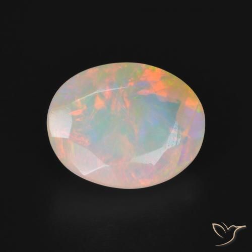 2.57ct 자연스러운 다색 오팔, 타원형, 투명한