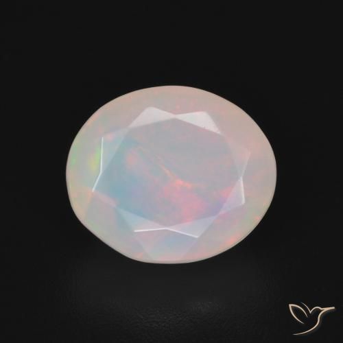 1.99ct 자연스러운 다색 오팔, 타원형, 투명한