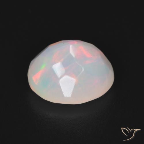 1.99캐럿 천연 다색 오팔, 타원형, 투명한