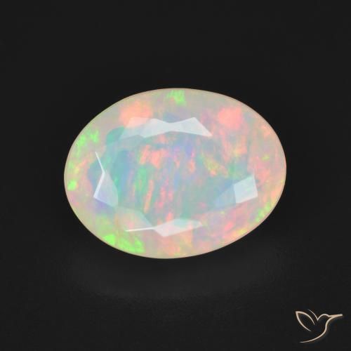 2.36ct 자연스러운 다색 오팔, 타원형, 투명한