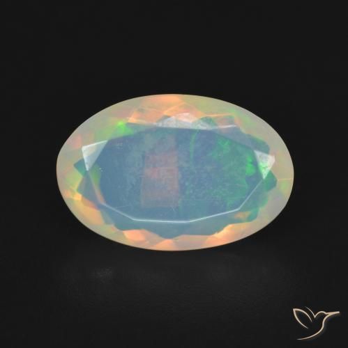 2.34ct 자연스러운 다색 오팔, 타원형, 투명한