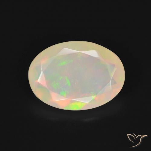1.82ct 자연스러운 다색 오팔, 타원형, 투명한
