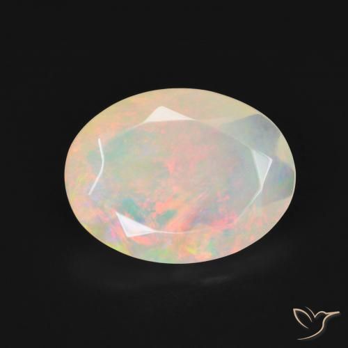 2.60ct 자연스러운 다색 오팔, 타원형, 투명한