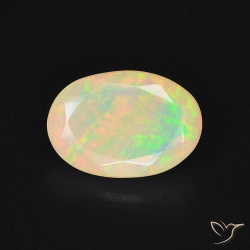 1.99ct 자연스러운 다색 오팔, 타원형, 투명한