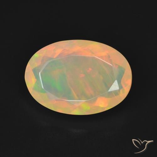 3.13ct 자연스러운 다색 오팔, 타원형, 투명한