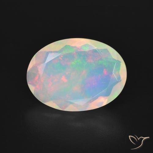 2.94ct 자연스러운 다색 오팔, 타원형, 투명한