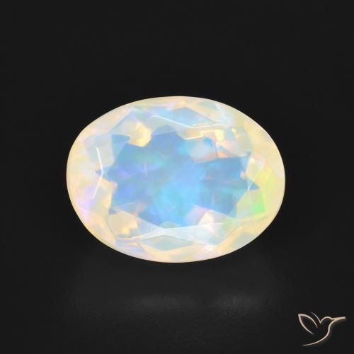 2.60ct 자연스러운 다색 오팔, 타원형, 투명한