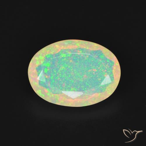 1.93ct 자연스러운 다색 오팔, 타원형, 투명한