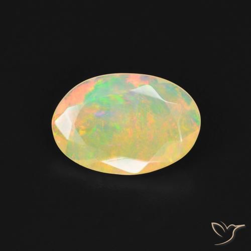 1.27ct 자연스러운 다색 오팔, 타원형, 투명한