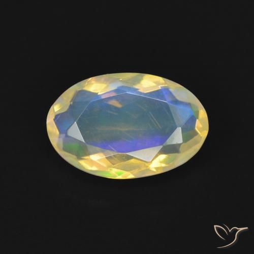 1.00ct 자연스러운 다색 오팔, 타원형, 투명한