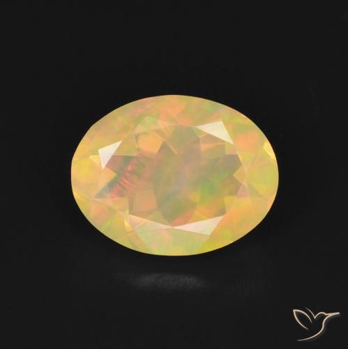 1.05ct 자연스러운 다색 오팔, 타원형, 투명한