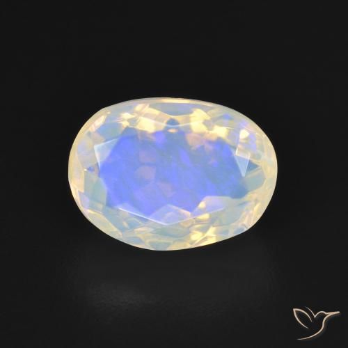 2.35ct 자연스러운 푸르스름한 흰색 오팔, 타원형, 투명한