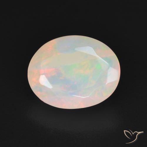 1.48ct 자연스러운 다색 오팔, 타원형, 투명한