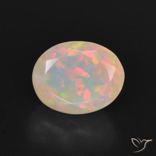 1.59ct 자연스러운 다색 오팔, 타원형, 투명한