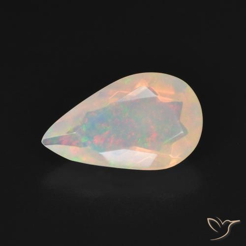 1.50ct 자연스러운 다색 오팔, 배 모양, 투명한
