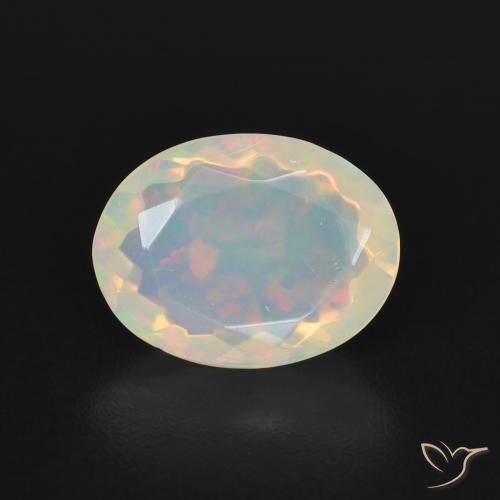 1.67ct 자연스러운 다색 오팔, 타원형, 투명한