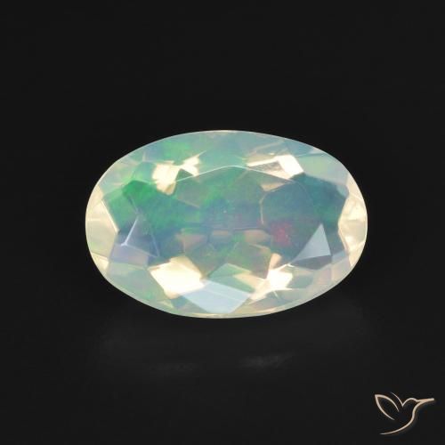 1.72ct 자연스러운 다색 오팔, 타원형, 투명한