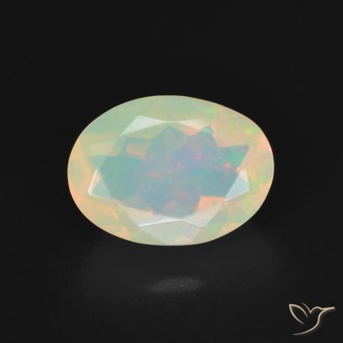 1.53ct 자연스러운 다색 오팔, 타원형, 투명한