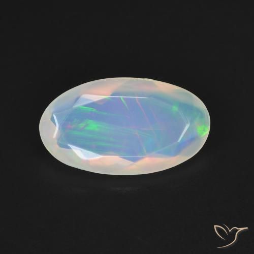 1.33ct 자연스러운 다색 오팔, 타원형, 투명한