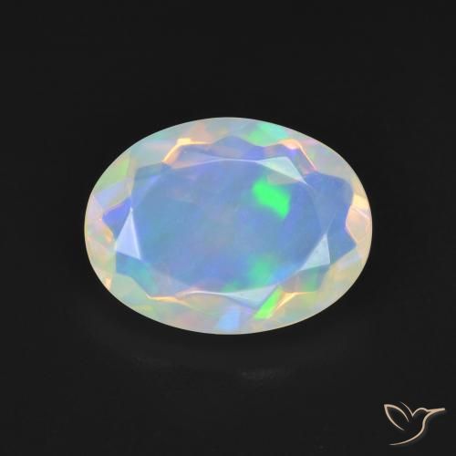 2.48ct 자연스러운 푸르스름한 흰색 오팔, 타원형, 투명한
