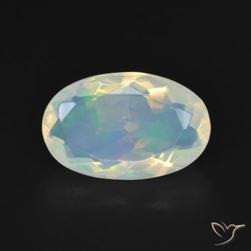 2.86ct 자연스러운 푸르스름한 흰색 오팔, 타원형, 투명한