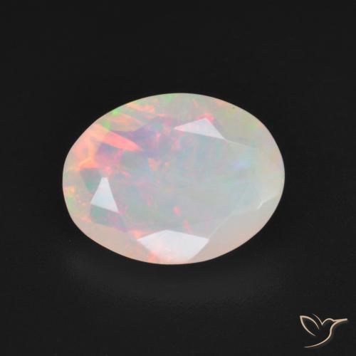 1.85ct 자연스러운 다색 오팔, 타원형, 투명한