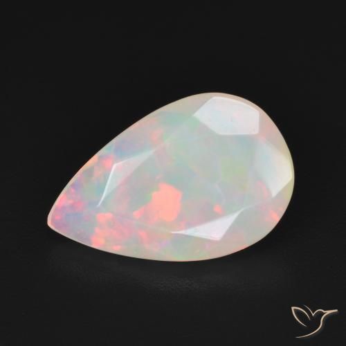 2.10ct 자연스러운 다색 오팔, 배 모양, 투명한