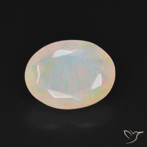 1.19ct 자연스러운 다색 오팔, 타원형, 투명한