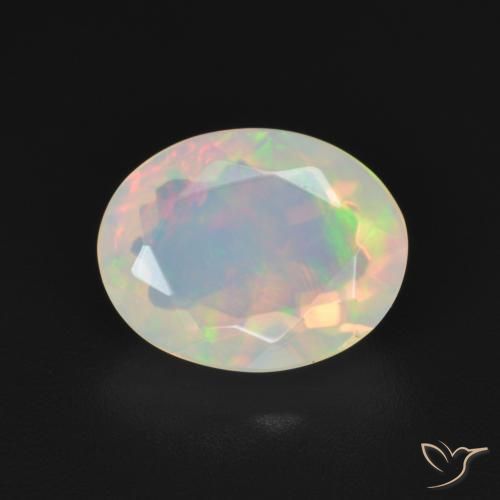 1.51ct 자연스러운 다색 오팔, 타원형, 투명한