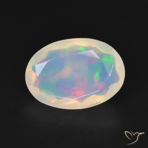 1.96ct 자연스러운 다색 오팔, 타원형, 투명한