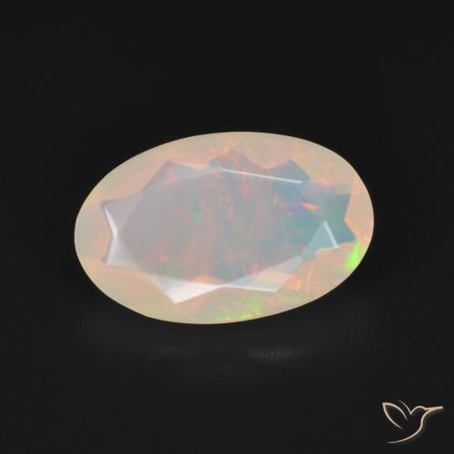1.51ct 자연스러운 다색 오팔, 타원형, 투명한