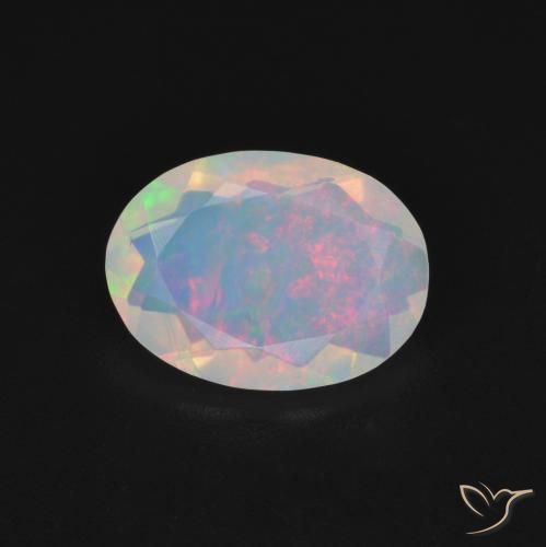 1.16ct 자연스러운 다색 오팔, 타원형, 투명한