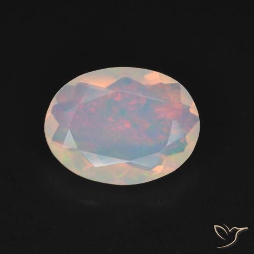 1.17ct 자연스러운 다색 오팔, 타원형, 투명한