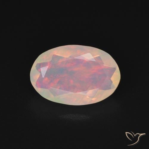1.07ct 자연스러운 다색 오팔, 타원형, 투명한