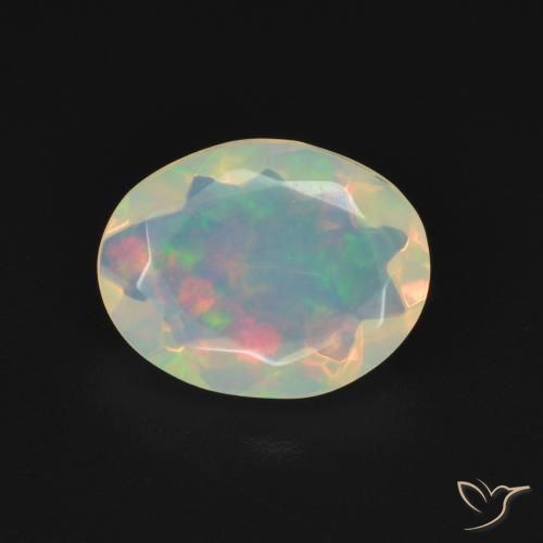 1.22ct 자연스러운 다색 오팔, 타원형, 투명한