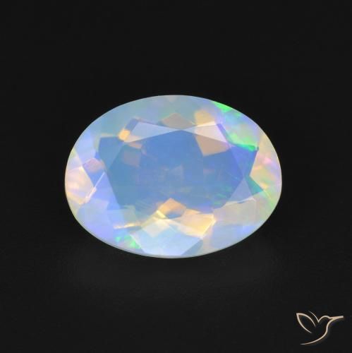 1.59ct 자연스러운 다색 오팔, 타원형, 투명한