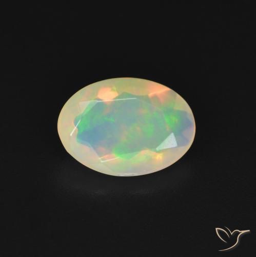 0.95ct 자연스러운 다색 오팔, 타원형, 투명한