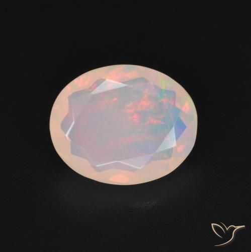 1.45ct 자연스러운 다색 오팔, 타원형, 투명한