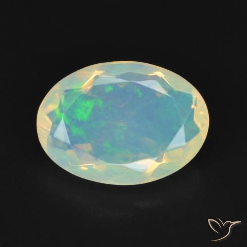 2.15ct 자연스러운 다색 오팔, 타원형, 투명한