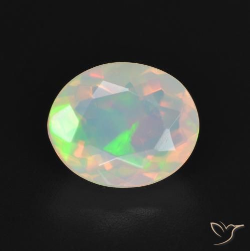 1.94ct 자연스러운 다색 오팔, 타원형, 투명한