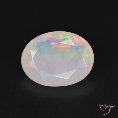 1.84ct 자연스러운 다색 오팔, 타원형, 투명한