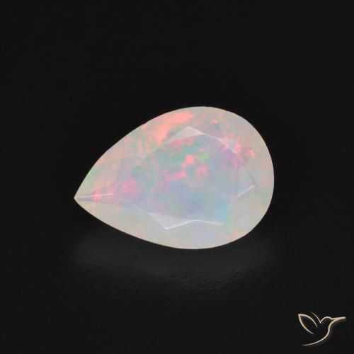 1.10ct 자연스러운 다색 오팔, 배 모양, 투명한